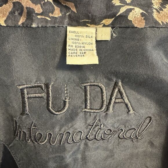 Vintage 80s Silk Tiger Leopard Animal Print All Over Bomber Jacket Medium - Picture 9 of 9